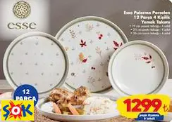 ESSE PALERMO PORSELEN 12 PARÇA 4 KİŞİLİK YEMEK TAKIMI ESSE PALERMO PORSELEN 12 PARÇA 4 KİŞİLİK YEMEK TAKIMI